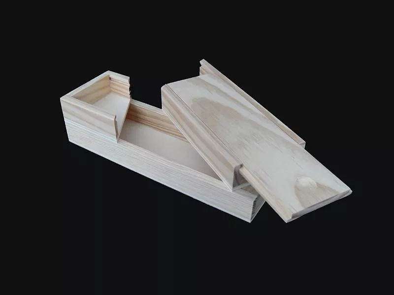 Estuche plumier dos pisos giratorio en madera